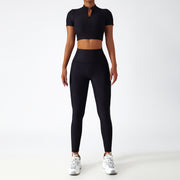 Breathable Zipper Long Sleeve Yoga Suit