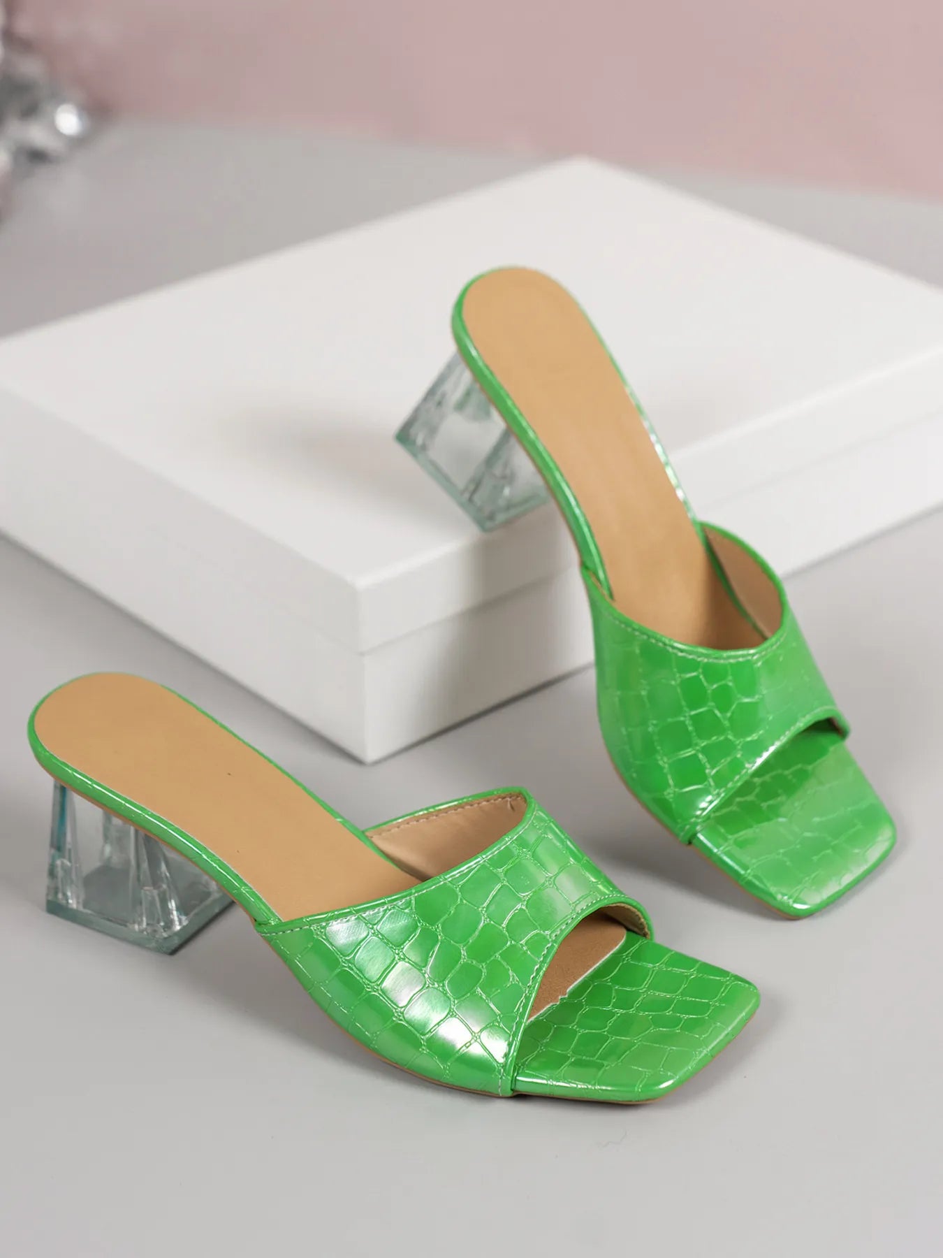 Open Toe Block Heels Sandals