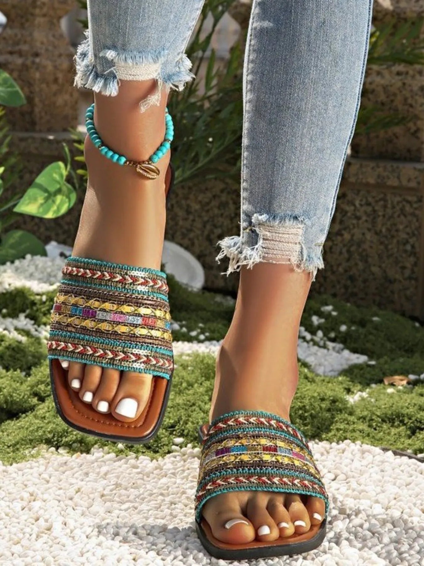 Open Toe Flats Sandals