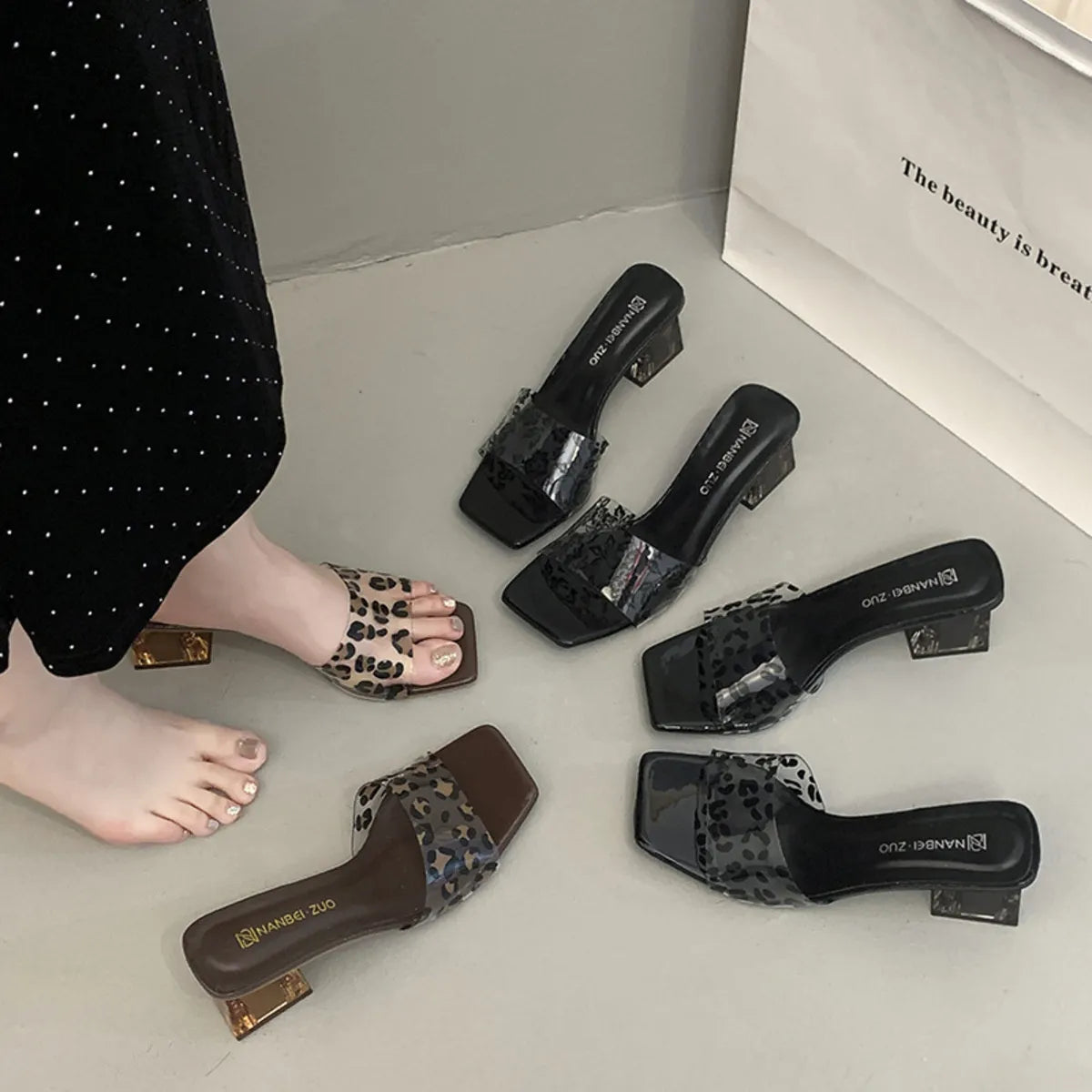 Open Toe Block Heels Sandals