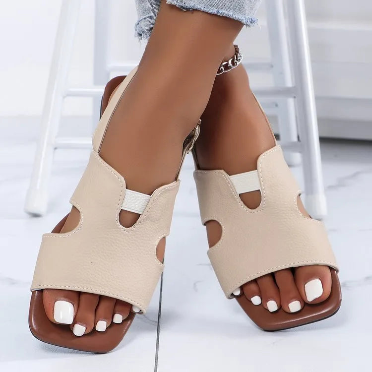 Cut-Out Open Toe Flats Sandals