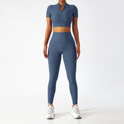 Breathable Zipper Long Sleeve Yoga Suit