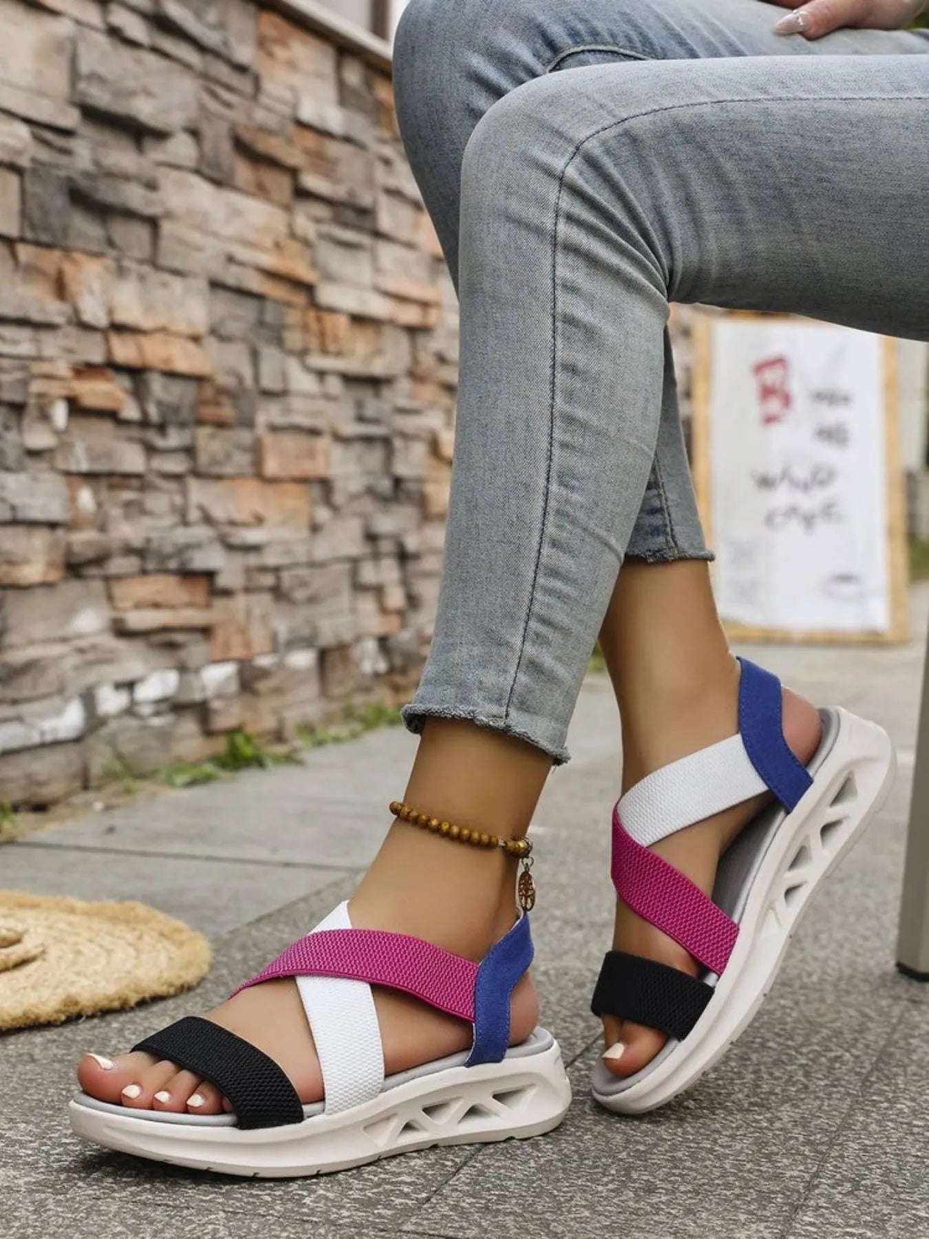 Crisscross Open Toe Platform Sandals