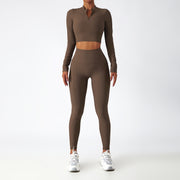 Breathable Zipper Long Sleeve Yoga Suit