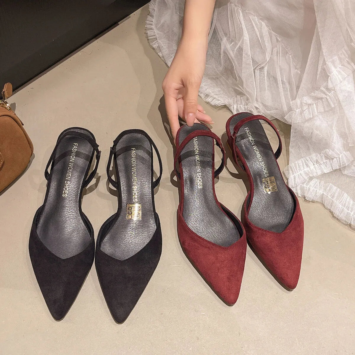 Point Toe Block Heels Sandals