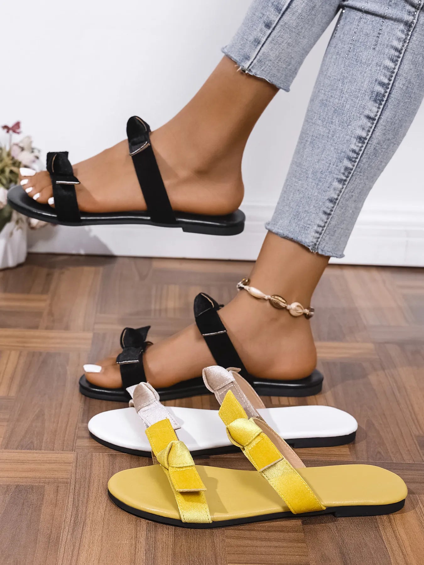 Double Strap Flat Sandals